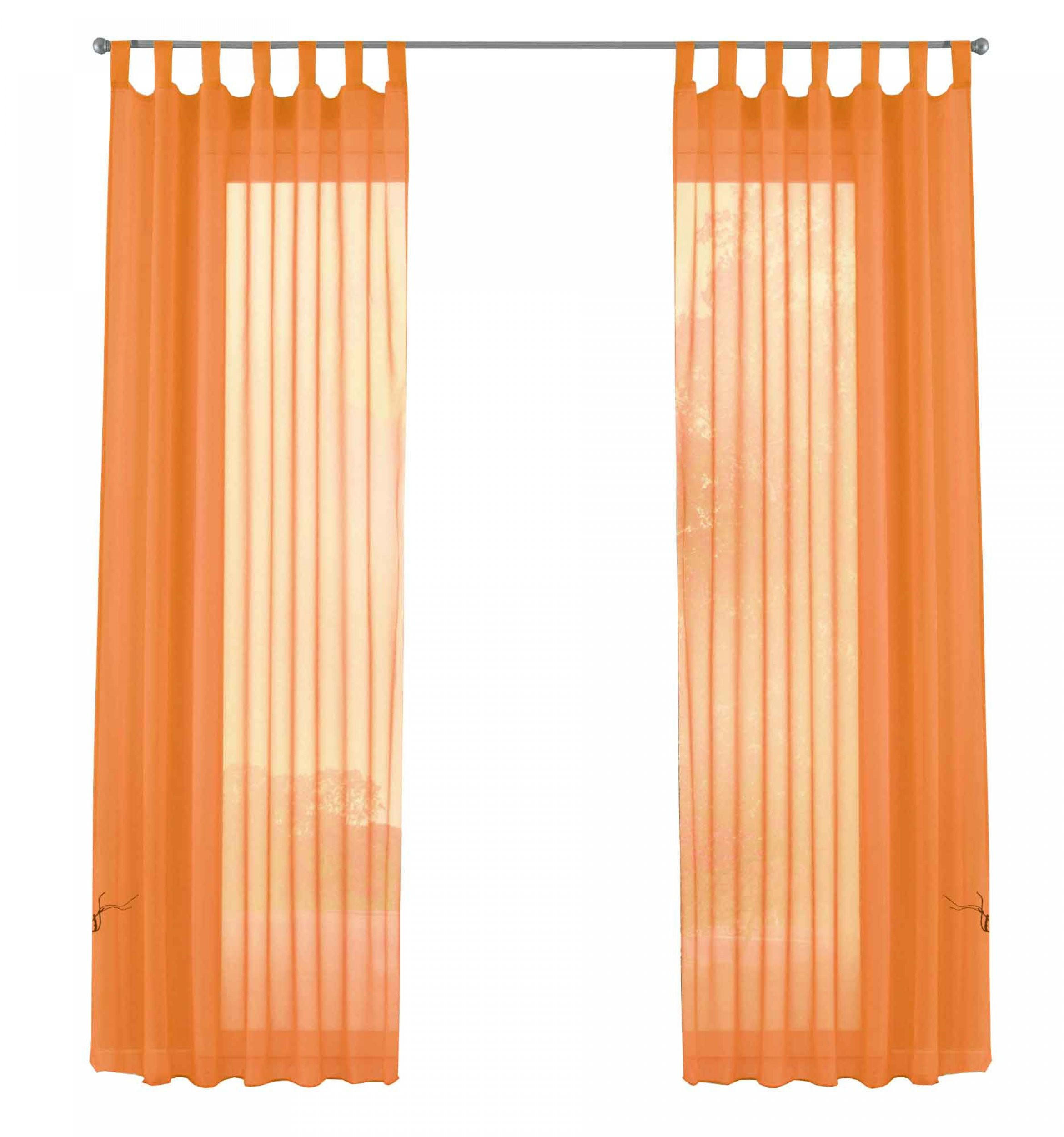 SCHLAUFENGARDINEN Voile 2er Set 245x140 cm Orange - Orange, Textil (140/245cm) - Gardinenbox.eu