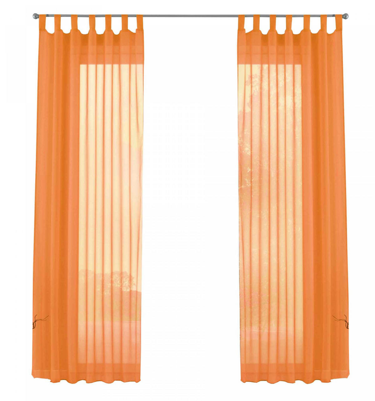 SCHLAUFENGARDINEN Voile 2er Set 245x140 cm Orange - Orange, Textil (140/245cm) - Gardinenbox.eu