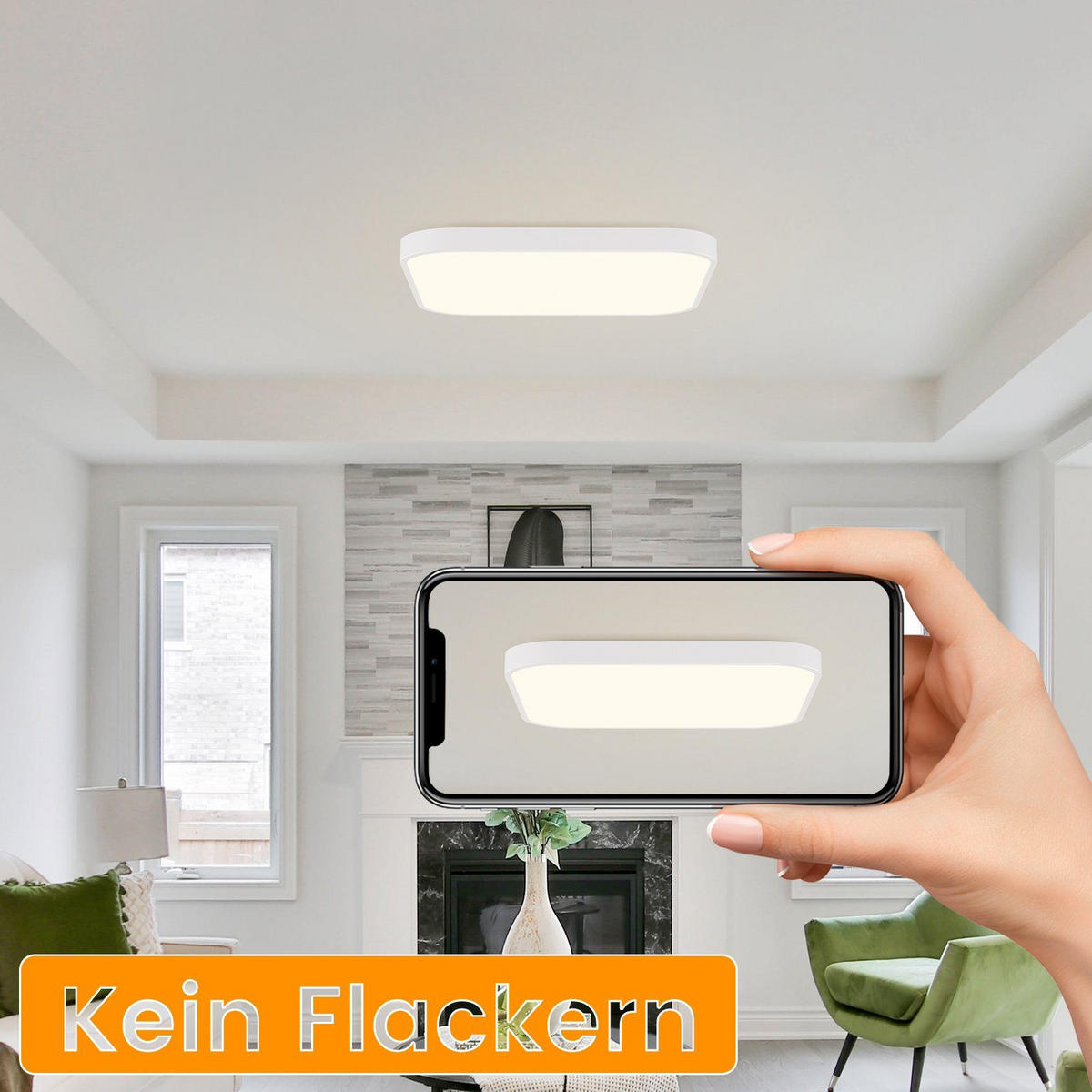 LED-DECKENLEUCHTE Leipzig 4000K-Neutralweiß 27/27/3 cm - Weiß, Kunststoff (27/27/3cm) - Nettlife