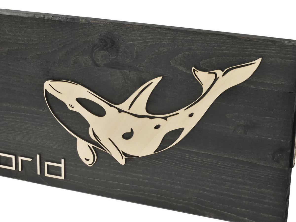 WANDBILD Orcas Holz 80/20 cm - Creme/Braun, Holz (2.5/20cm) - Raumzutaten