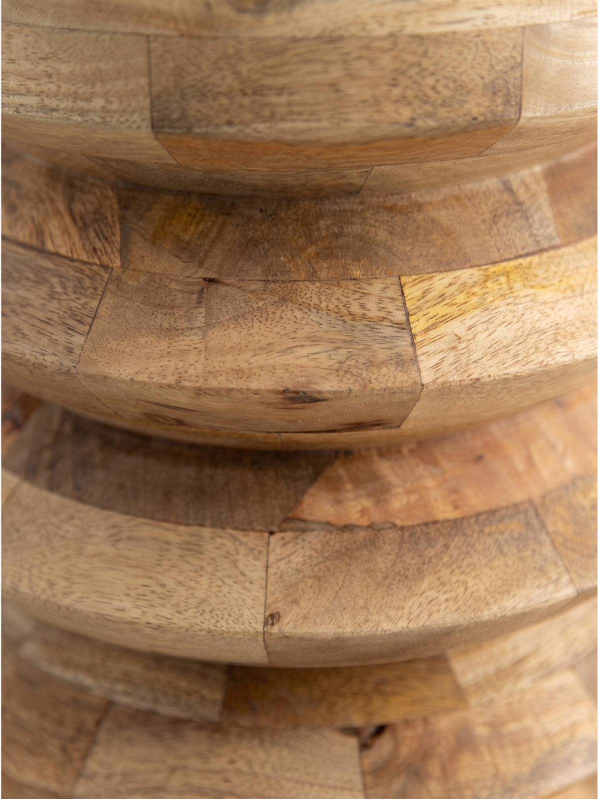 BEISTELLTISCH JELSA, Mango Massivholz, handgefertigt, Ø 35 x 45 cm - Hellbraun/Braun, Holz (35/35/45cm) - KADIMA DESIGN