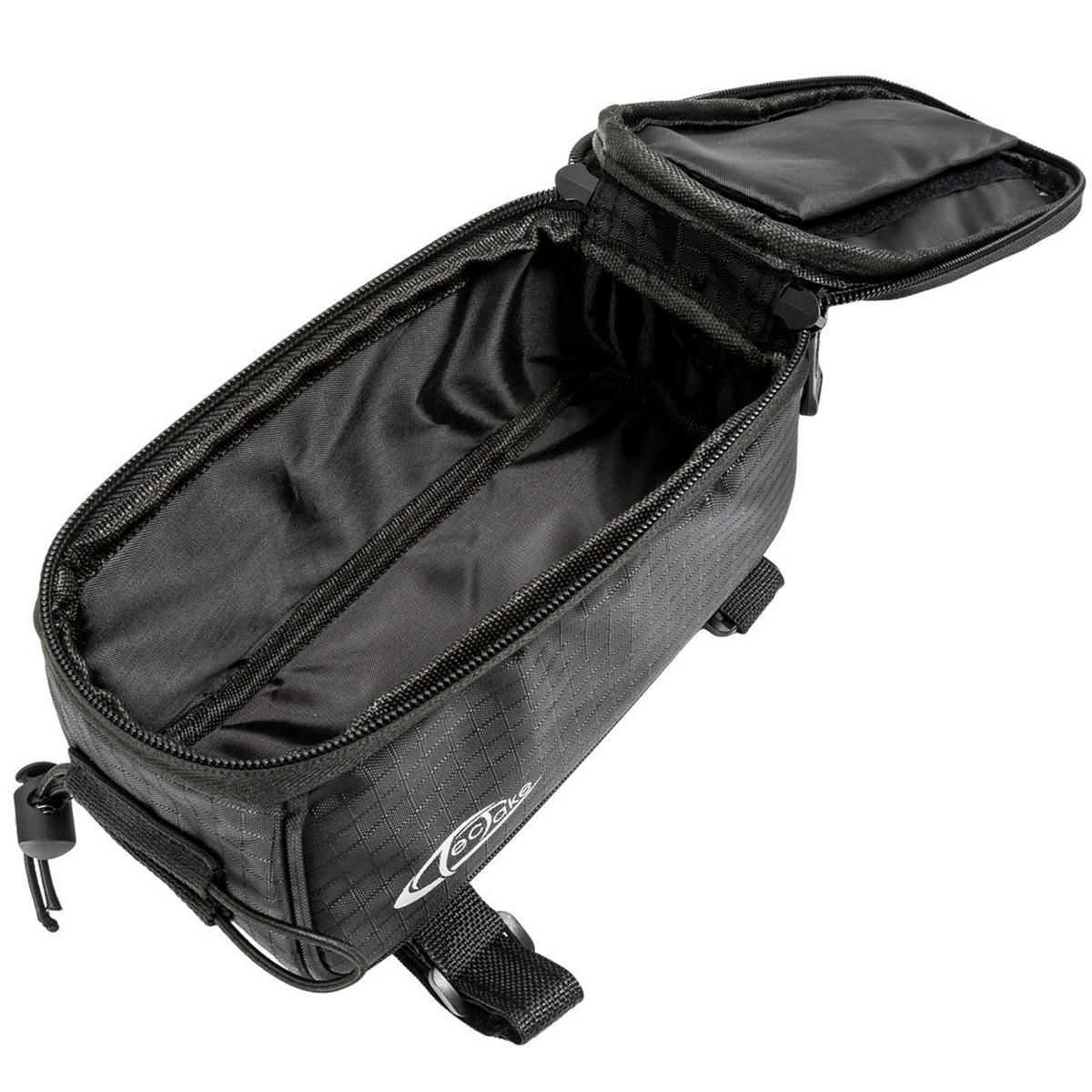 FAHRRADTASCHE ,Zusätzliche Spannseil-Sicherung ,schwarz - Schwarz, Kunststoff (9.5/10/20cm) - tectake