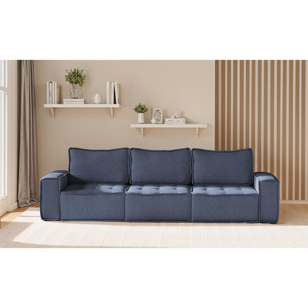 Thumbnail - Fun Möbel Sofa, Blau, Textil, 292x85x90 cm, Wohnzimmer, Sofas & Couches, Sofas, 3-Sitzer Sofas