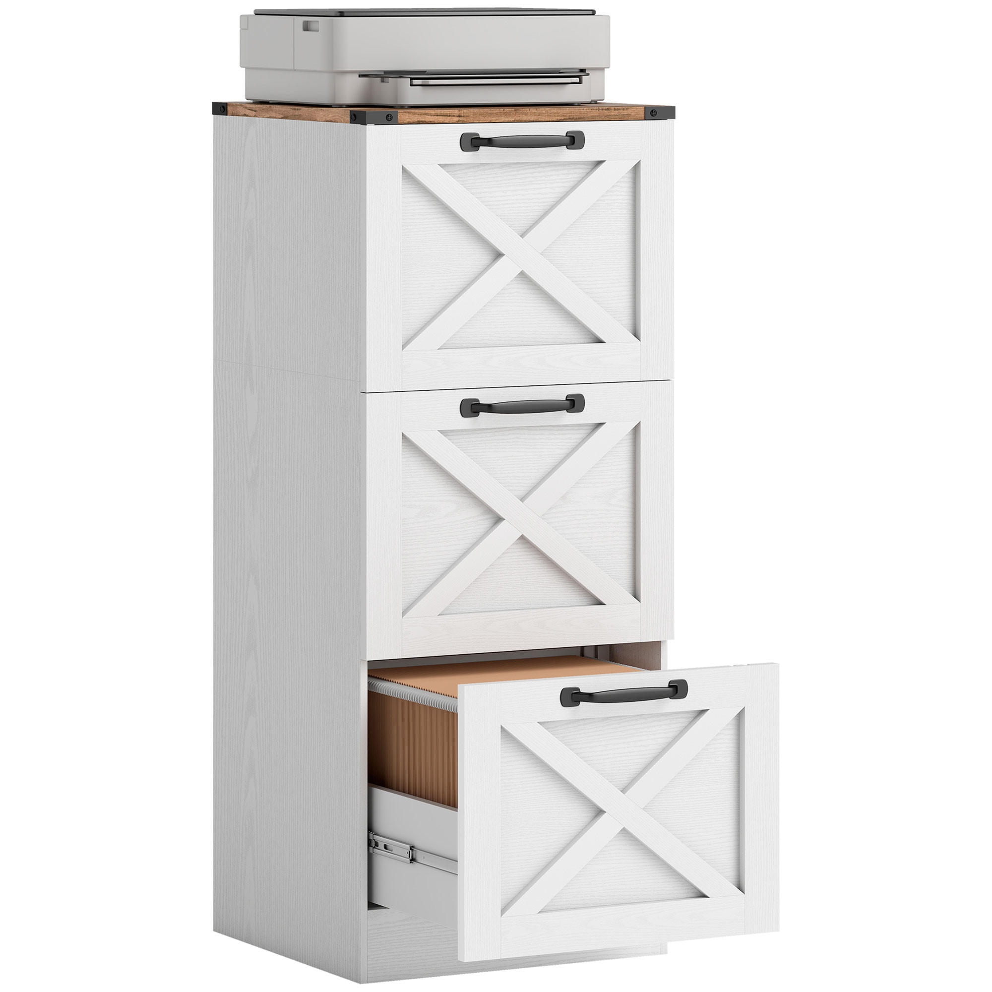 XXXLutz Bürocontainer Weiß 40x101x40 cm