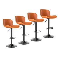 BARHOCKER 4er Set Höhenverstellbar Kunstleder Orange - Orange, Kunststoff (45/100/38cm)