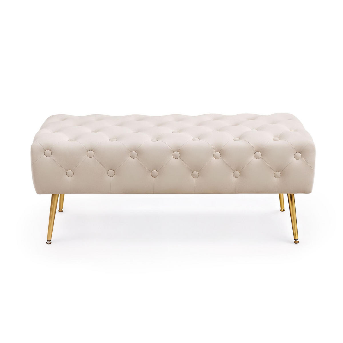 SITZHOCKER MONACO, Beige, T100xB41xH42 - Beige, Holz (41/42/100cm) - Milordbikes