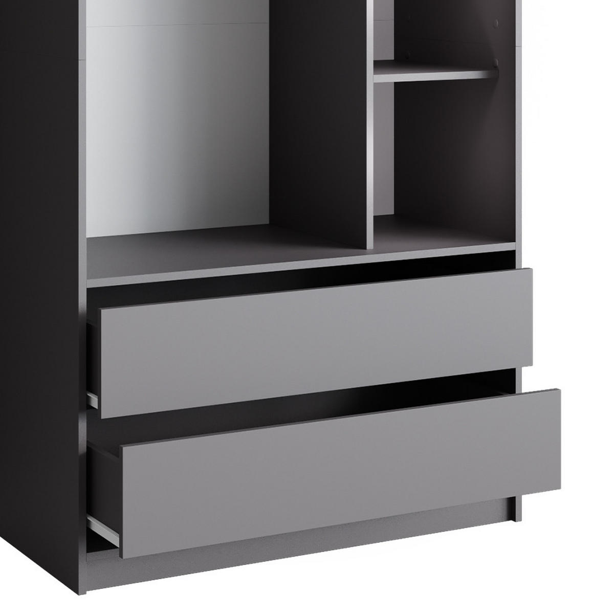 KINDERKLEIDERSCHRANK Elmo Anthrazit 100 x 200 cm mit 2 Schubladen - Anthrazit, Holzwerkstoff (100/200/50cm) - Vicco
