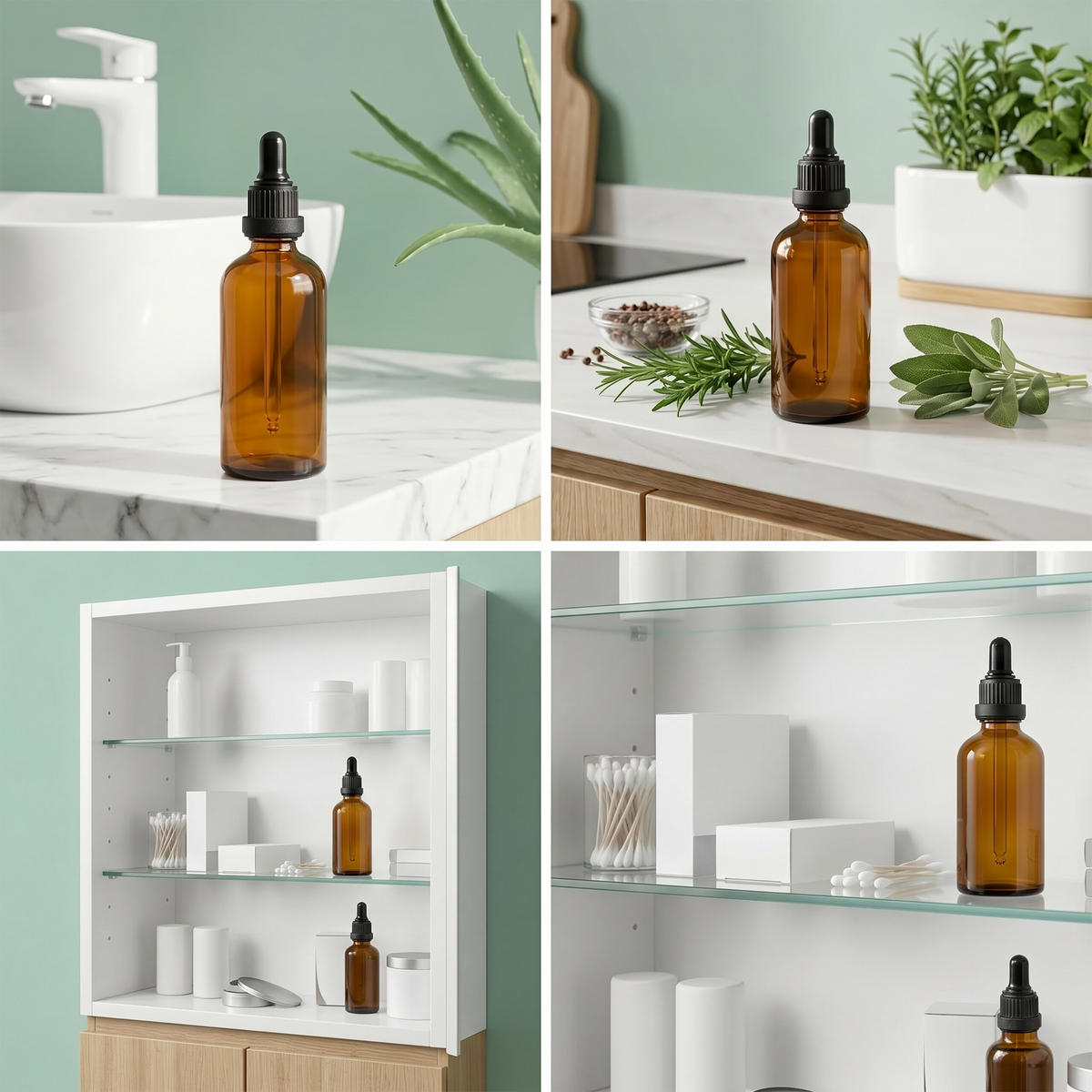 FĽAŠTIČKA Hnedá 12-ks-SET 100 ml sklo s pipetou - hnedá, plast/papier (4.5/14/4.5cm) - Relaxdays