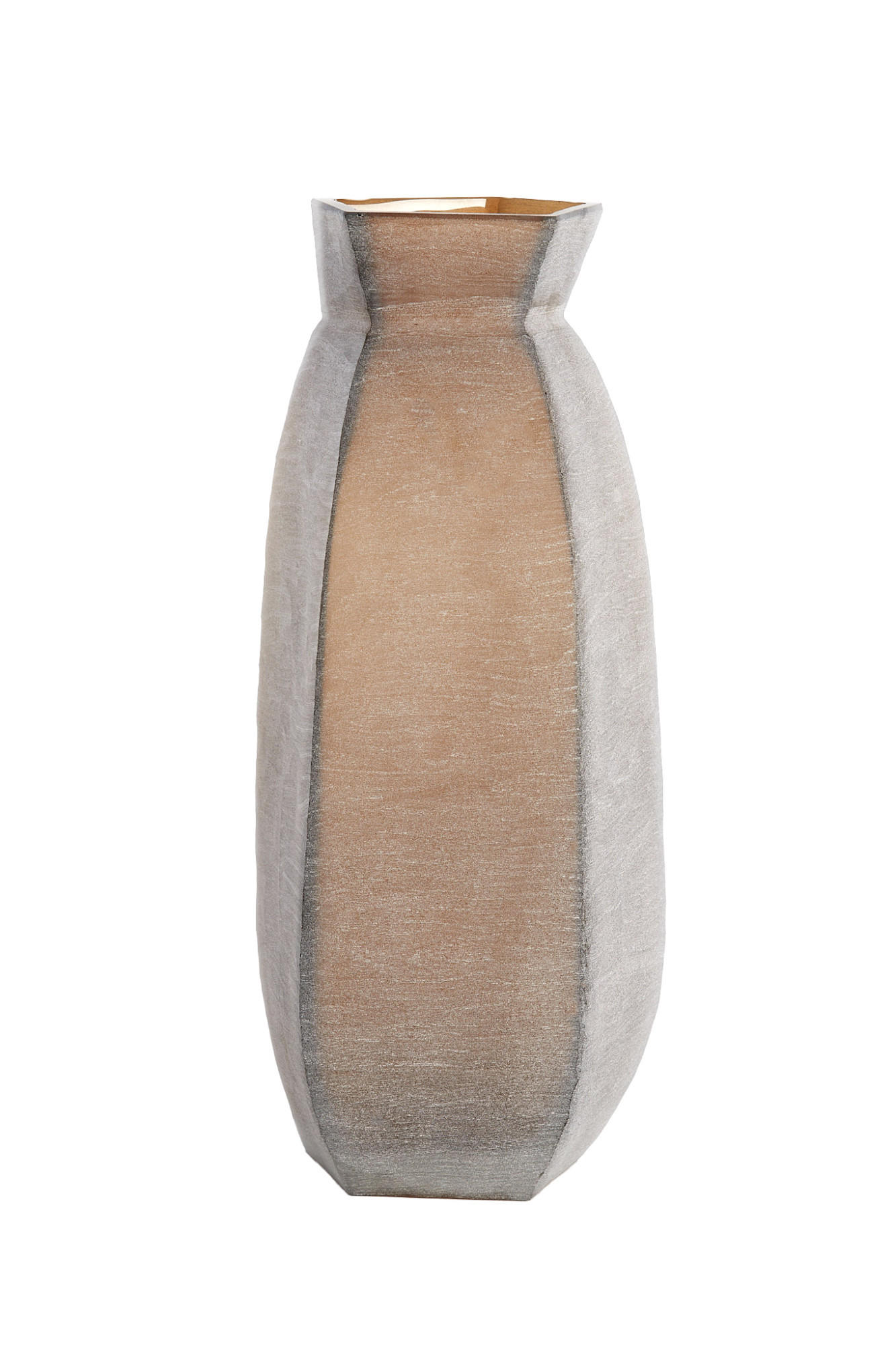 VASE Veliko Braun Ø24,5/50,5 cm - Dunkelbraun, Glas (50.5cm) - Light & Living