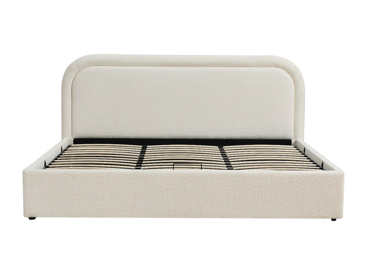 BETT mit Bettkasten - 2 Personen - stoff - beige Fidozia - Beige, Textil (200/200cm) - Vente-Unique