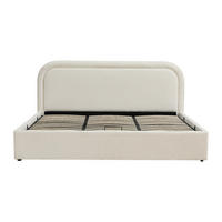 BETT mit Bettkasten - 2 Personen - stoff - beige Fidozia - Beige, Textil (200/200cm) - Vente-Unique