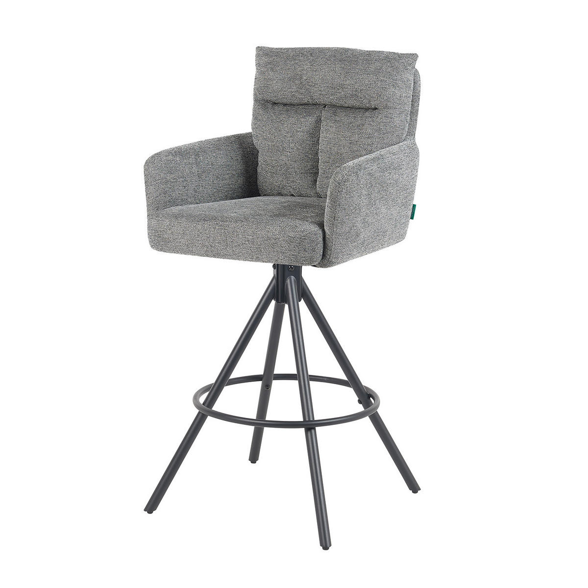 BARHOCKER Lio - Schwarz/Grau, Textil/Metall (54/103/57cm) - DUBI Möbel