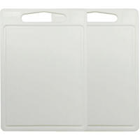 SCHNEIDEBRETT -Set mit Saftgrube - 35x25x0,85 cm - Weiß - 2 Stück - Weiß, Kunststoff (25/35cm) - Cookinglife