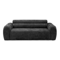 2-SITZER modulares Sofa VEER, Breite 213 cm Chenille Webstoff Anthrazit - Anthrazit/Schwarz, Holz/Kunststoff (213/75/95cm) - Muffo