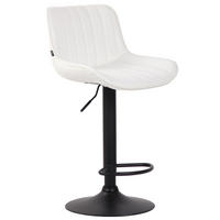 BARHOCKER Lederlook weiß - Walnussfarben/Schwarz, Textil/Metall (50/86/50cm) - CLP