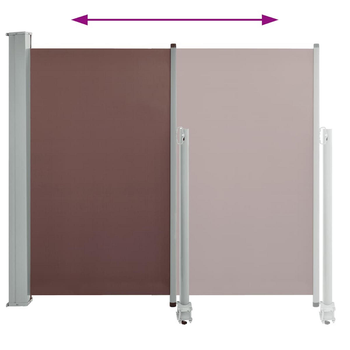 AUSZIEHBARE Seitenmarkise 120x300 cm Braun - Braun, Textil (300/120/300cm) - furnicato