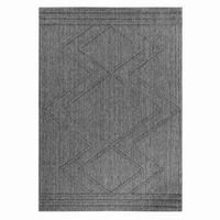 TEPPICH Outdoor Flachgewebe Boho-Muster Polypropylen Küche Grau Rechteckig 120x170 - Grau, Textil (120/170cm) - KADIMA DESIGN