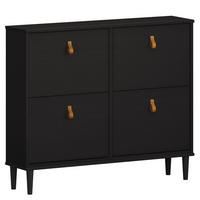 SCHUHKIPPER MIKKA schwarz - Schwarz, Holz (107/92/25cm) - IDIMEX