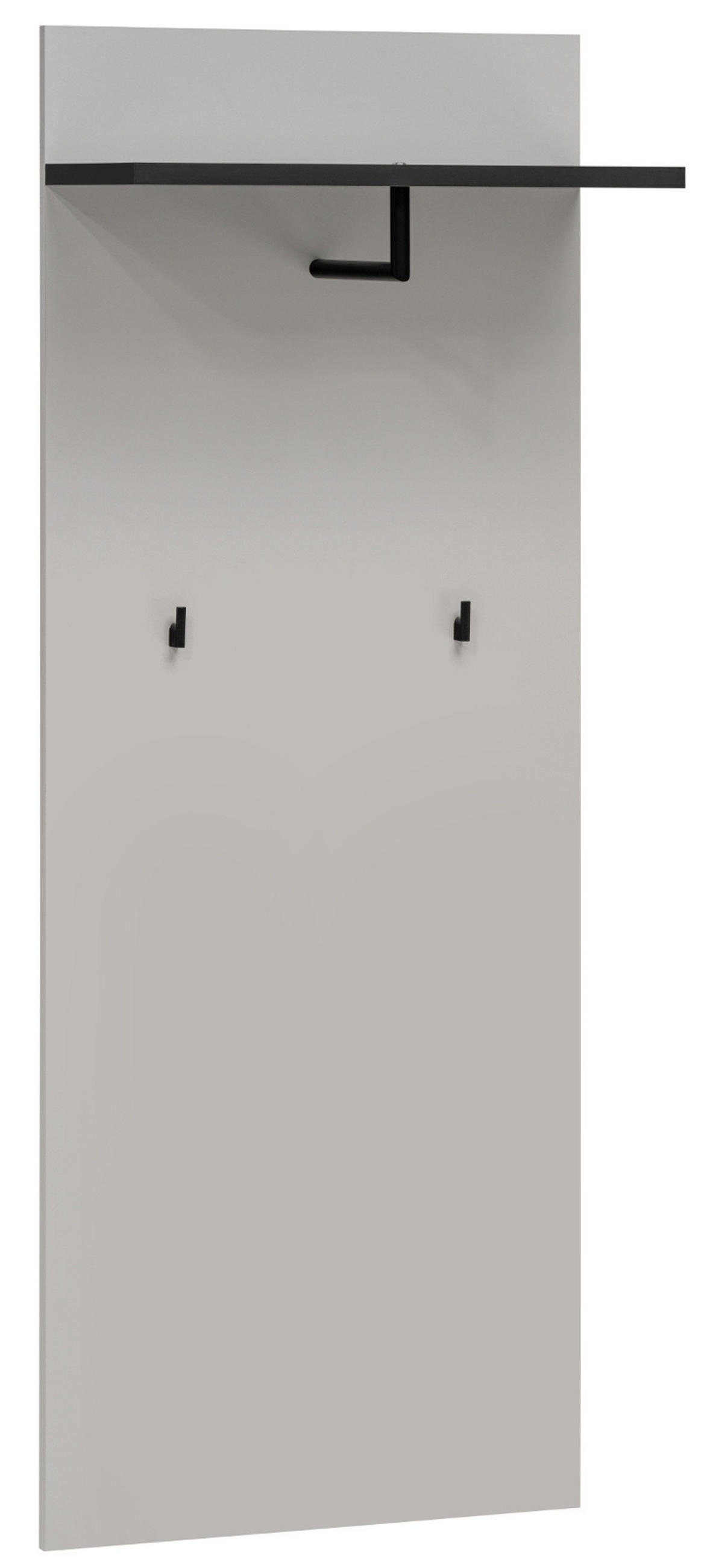 GARDEROBENPANEEL Kaschmir, schwarz 60 x 157 cm, Wandgarderobe mit Kleiderstange - Kaschmir/Schwarz, Holzwerkstoff/Metall (60/157/28cm) - Inn.Furn