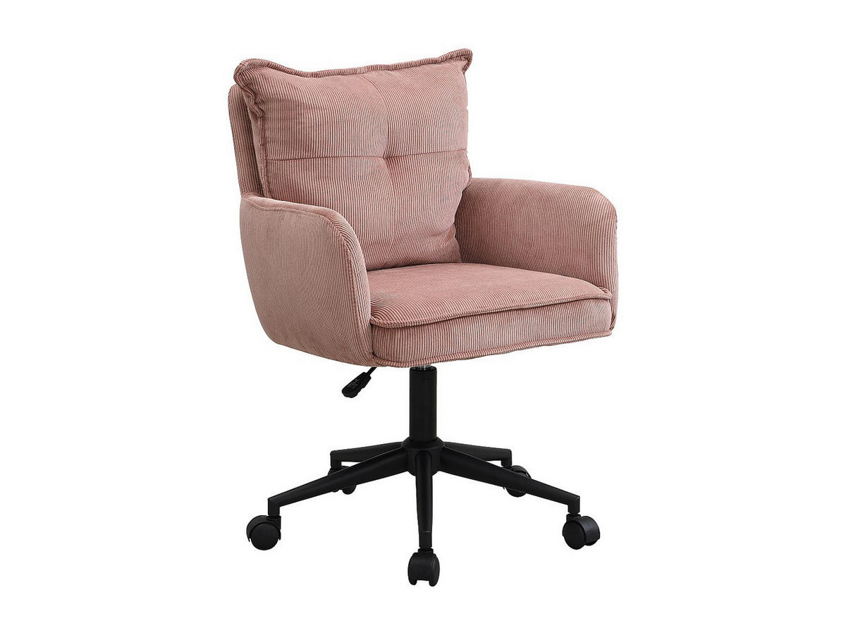 BÜROSTUHL ohne Armlehnen - 59.5 x 64 - samt - rosa Bataru - Pink, Textil/Metall (59.5/88/64cm) - Vente-Unique
