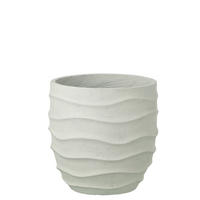 BLUMENTOPF WELLE + AUßENBEREICH SAND Weiß - Weiß, Stein (34.5/34cm) - J-Line