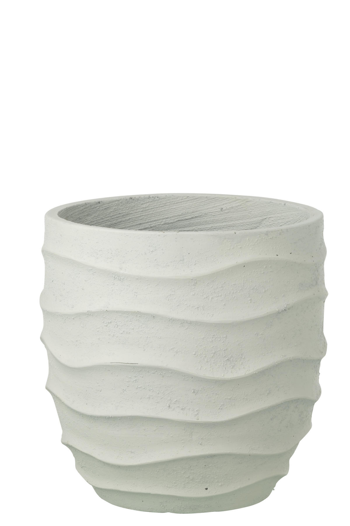 BLUMENTOPF WELLE + AUßENBEREICH SAND Weiß - Weiß, Stein (34.5/34cm) - J-Line