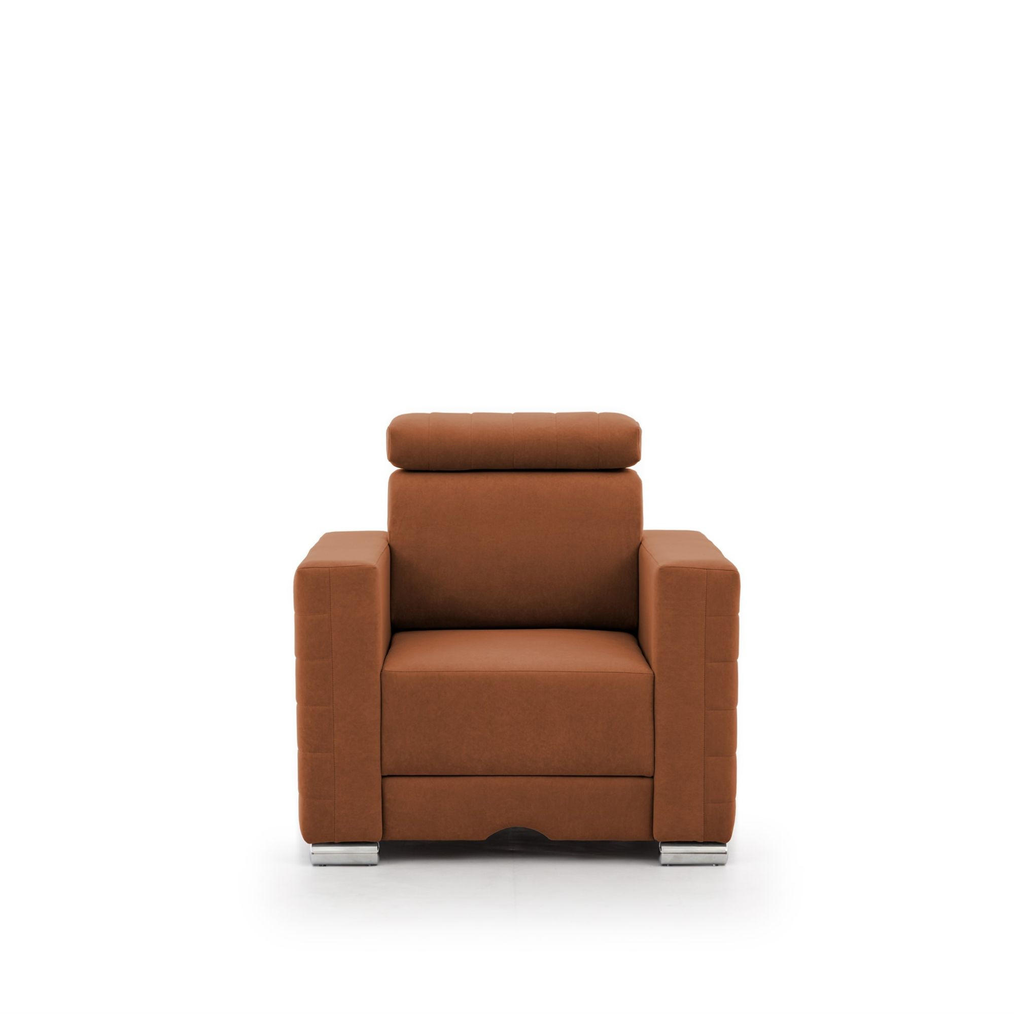 Thumbnail - Fun Möbel Sessel, Rotbraun, Textil, Ottomane links, 94x92x93 cm, Wohnzimmer, Sessel, Polstersessel