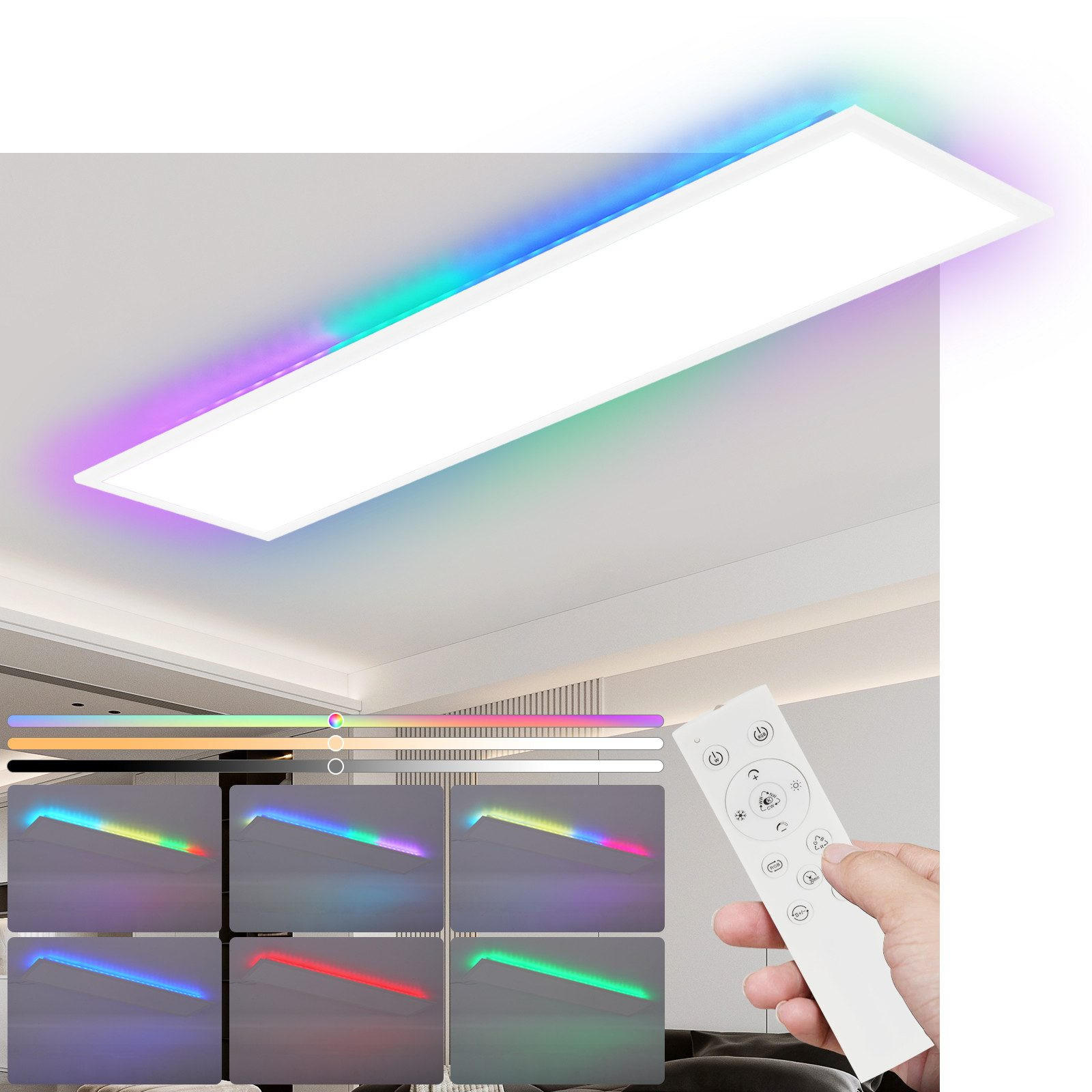 LED-DECKENLEUCHTE Macpherson 100/25/5cm - Weiß, Metall (25/100/5cm) - Nettlife