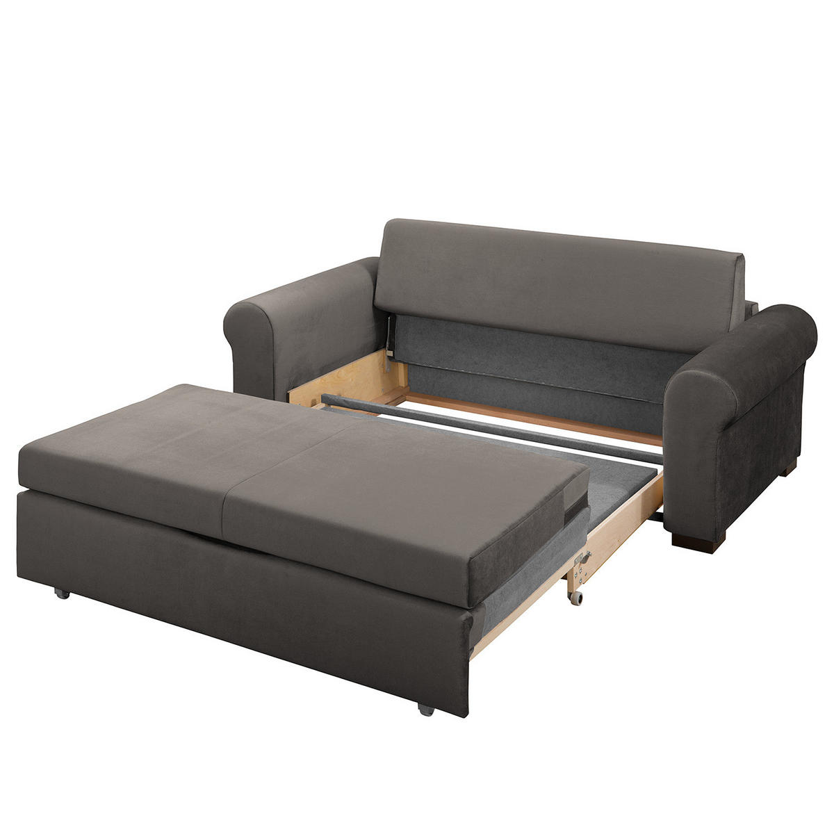 SCHLAFSOFA - Transparent/Braun, Birkenholz/Textil (185/95/90cm) - home24