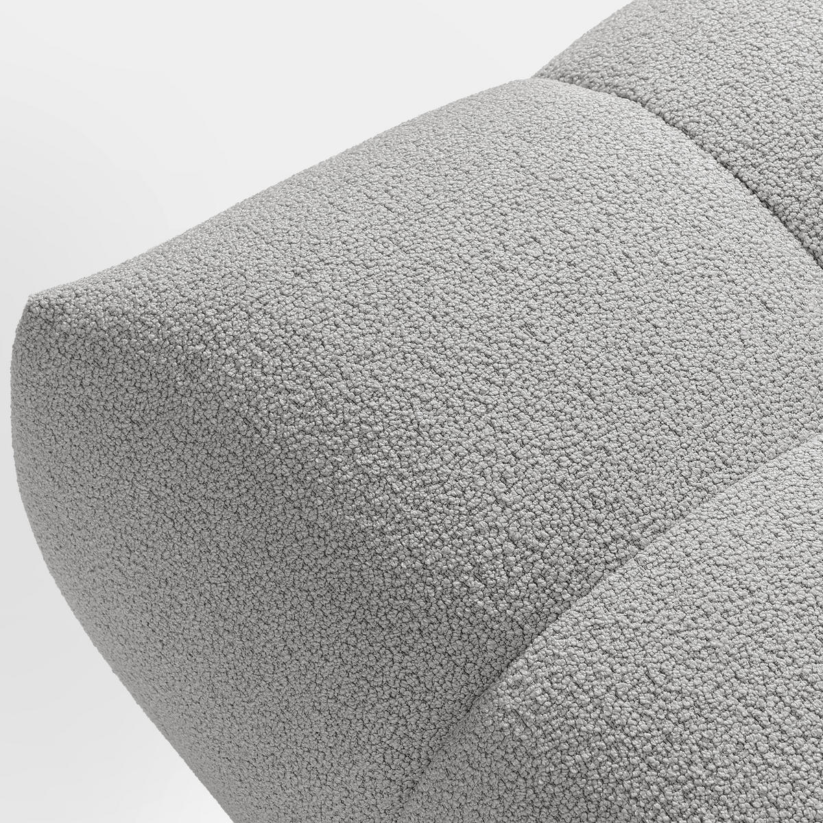 POUF VENA Bouclé, Hellgrau - Hellgrau, Holz/Textil (65/38/65cm) - KONSIMO®