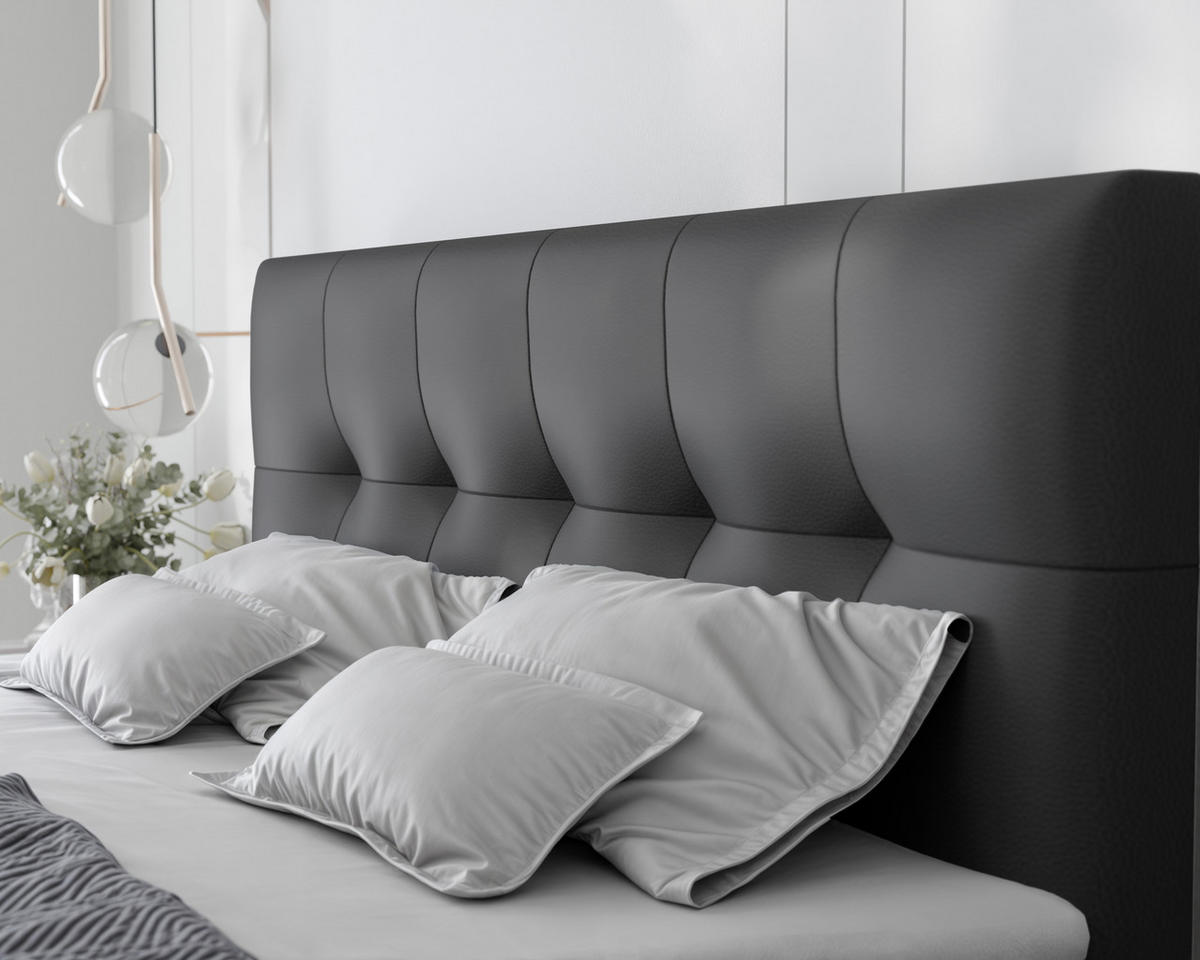 BOXBETT RENZO 200/200 cm mit Matratze und Topper, Schwarz - Schwarz, Holzwerkstoff/Textil (200/200cm) - Idohome