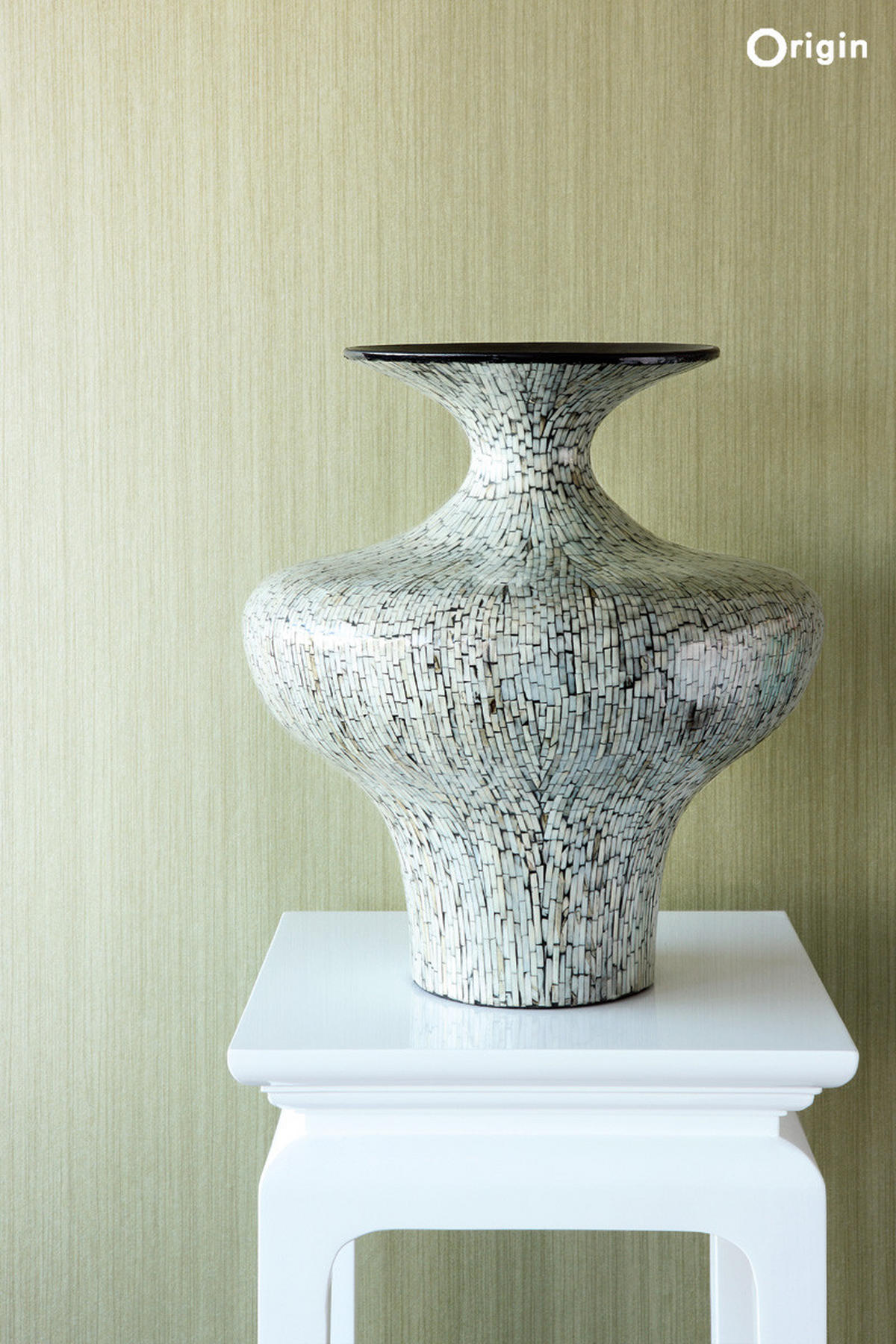 TAPETE feine Streifen 53 cm x 10.05 m - Grün, Papier (53/1000cm) - Origin Wallcoverings