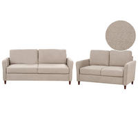 5-SITZER-SOFA SETStoff taupe mit Stauraum Mare - Beige/Dunkelbraun, Textil (77/77/184cm) - Beliani