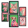 POSTER Set Mit 6 Rosa Haustiere A3 & A4 Schwarzer Rahmen - Schwarz, Papier (29/3cm) - Nacnic