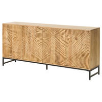 SIDEBOARD Akazie 180x40x80 natur lackiert MARRAKESCH #116 - Braun, Holz (180/80/40cm) - Massivmoebel24