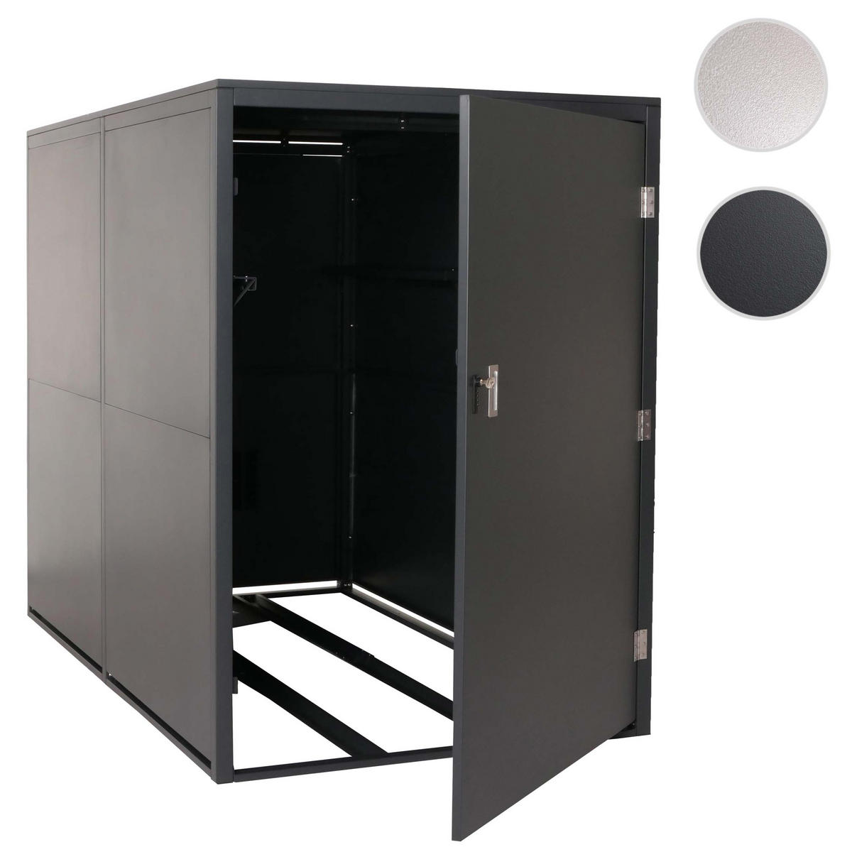 FAHRRADGARAGE 2er 160x113x209cm abschließbar Metall Anthrazit - Anthrazit, Metall (113/160/209cm) - PROREGAL