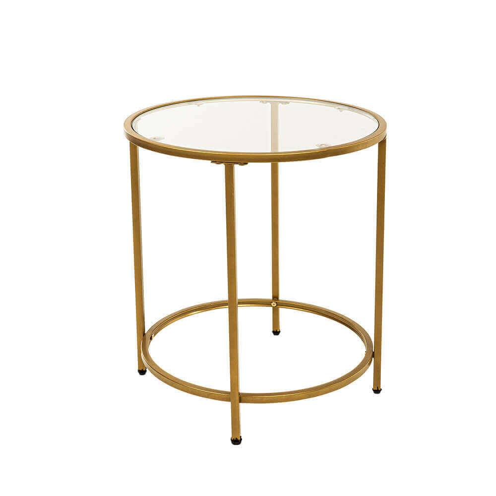 BEISTELLTISCH Glas MASEI - 50 x 50 cm Gold - Goldfarben, Glas/Metall (50/50/55cm) - Home Deluxe