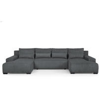 WOHNLANDSCHAFT Benny U grau - Schwarz/Grau, Textil/Metall (350/85/186cm) - Beautysofa