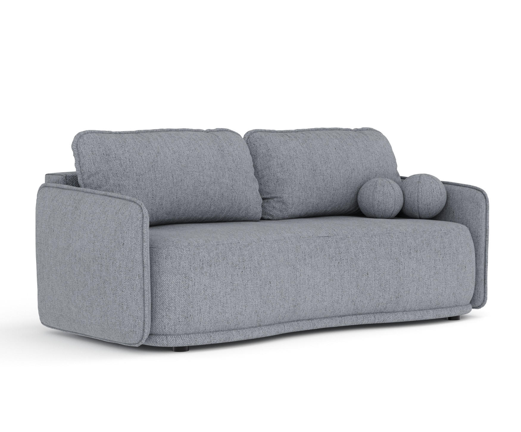 SCHLAFSOFA Mitsis Grau Webstoff - Schwarz/Grau, Holz/Holzwerkstoff (231/93/106cm) - Maison de Reve