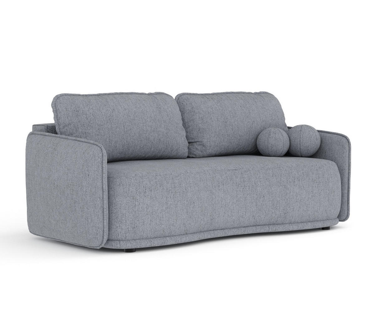SCHLAFSOFA Mitsis Grau Webstoff - Schwarz/Grau, Holz/Holzwerkstoff (231/93/106cm) - Maison de Reve