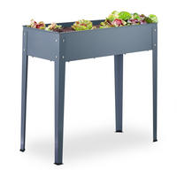 HOCHBEET - Grau, Metall (86/80/40.5cm) - Relaxdays