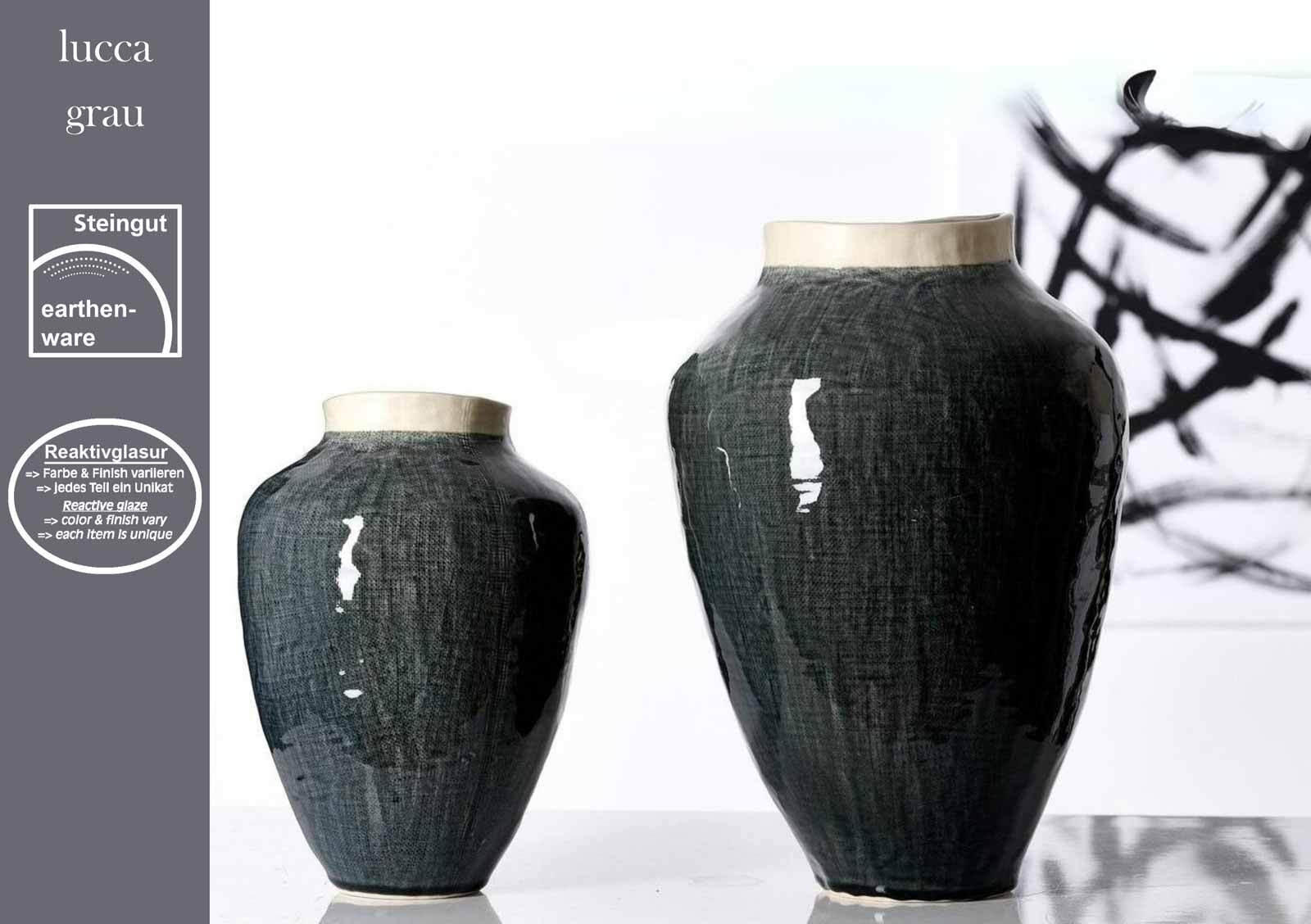 Thumbnail - Ritzenhoff Breker Vase, Grau, Keramik, 41 cm, Dekoration, Vasen, Keramikvasen