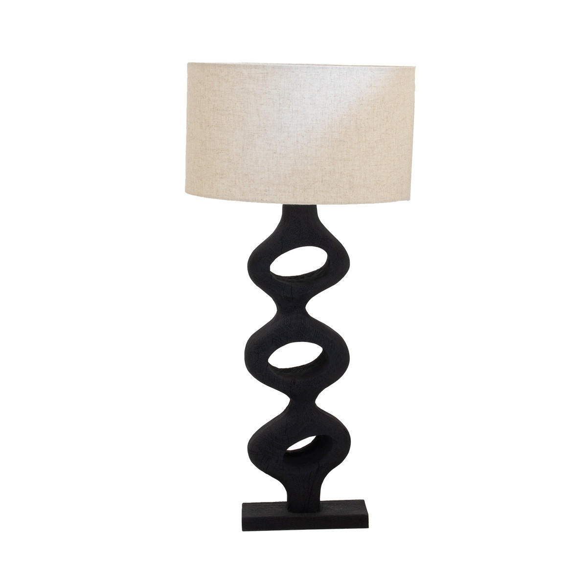 TISCHLAMPE aus Mangoholz 80cm, schwarz - Schwarz, Holz (40/40/80cm) - Giga Meubel