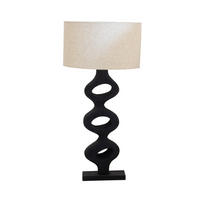 TISCHLAMPE aus Mangoholz 80cm, schwarz - Schwarz, Holz (40/40/80cm) - Giga Meubel