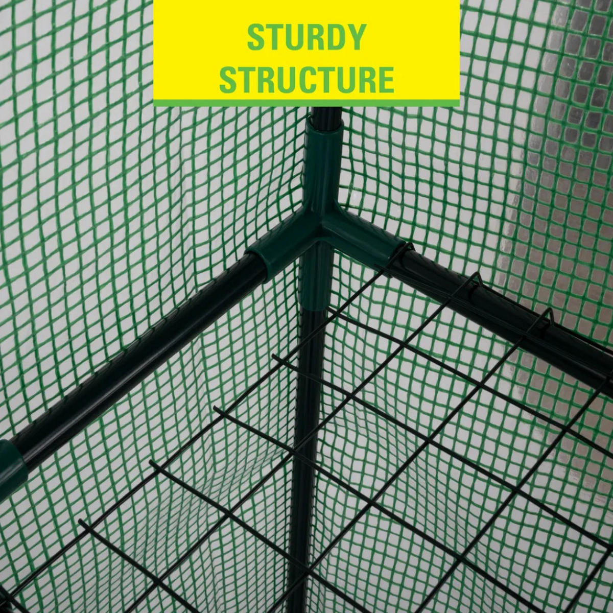 GEWÄCHSHAUS Grün 143 x 73 x 195 cm 6 Ablagen Metall Kunststoff - Grün, Kunststoff/Metall (73/195/143cm) - Kinzo
