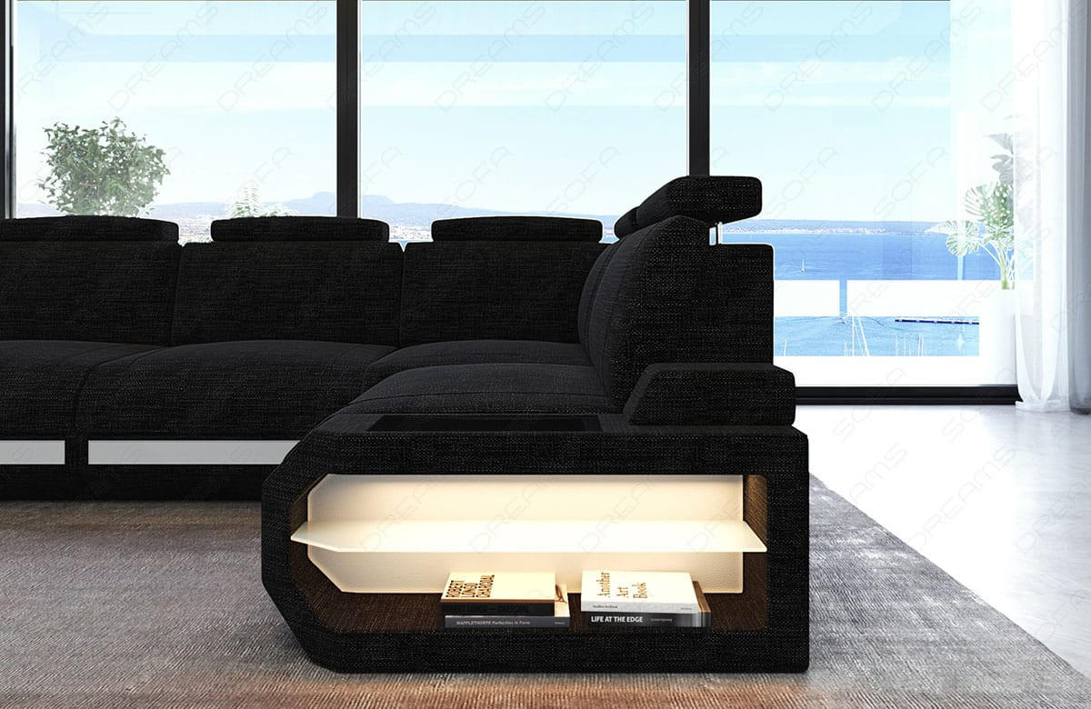 ECKSOFA Siena Dunkelgrau Weiß Strukturstoff - Dunkelgrau, Kunststoff (272/272cm)