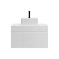 EINZELWASCHTISCH - 80 cm x 46 cm - Holz, Platte - Weiß - SATARA - Weiß, Holz (80/46/46cm) - Vente-Unique