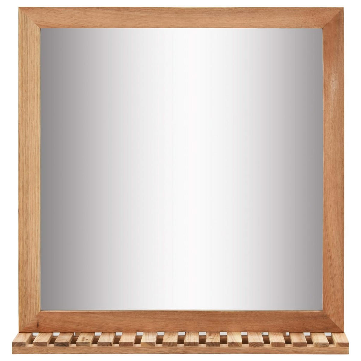 BADEZIMMERSPIEGEL 60x12x62 cm Walnuss Massivholz - Braun, Holz (12/62/1cm) - furnicato