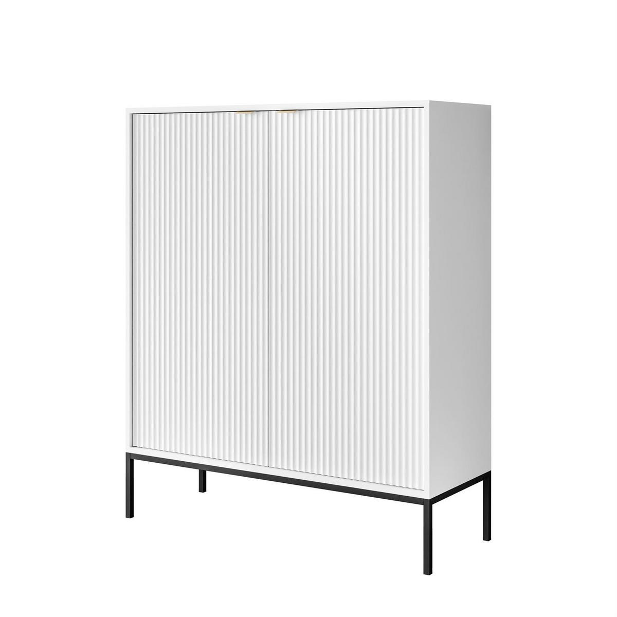 HIGHBOARD CORTADO K104 ZWEIFLUEGELIG WEISS - Schwarz/Weiß, Holzwerkstoff (104/125/39cm) - Lookway