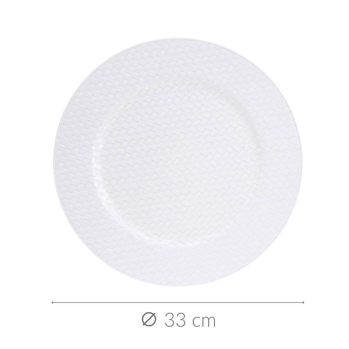 WEIHNACHTSTELLER Geflecht Ø 33 cm - Weiß, Kunststoff (33/33/33cm) - Home Styling Collection
